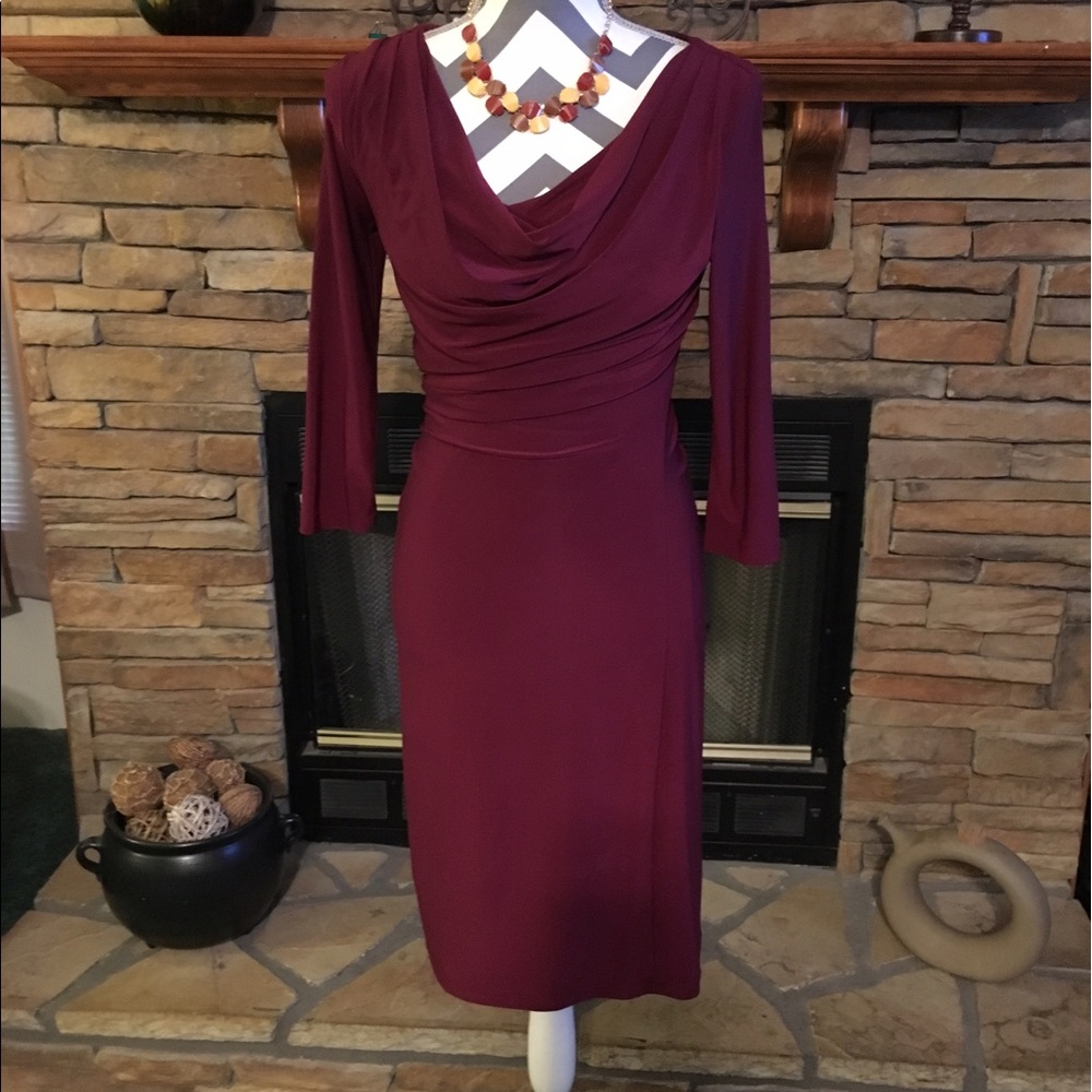 Classy Wine Colored Dress by Ronni Nicole